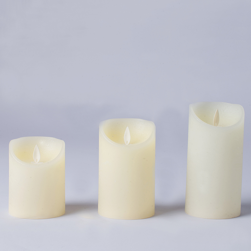 3 kpl Ivory Real Wax liekettömän kynttilän setti